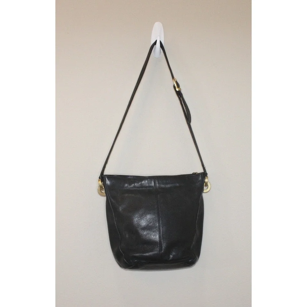 Perlina New York black leather satchel purse handbag